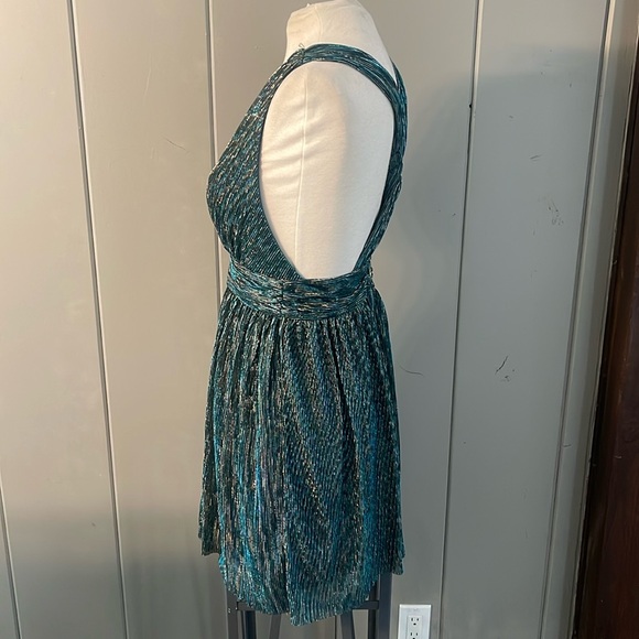 Lulus Halter Dress Green Cocktail Party Glam Glitter Mermaid Womens Metallic - Picture 4 of 8